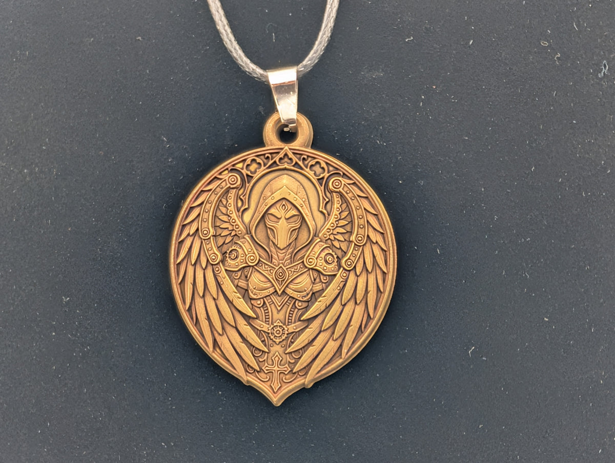 Winged Figure - Brass Pendant