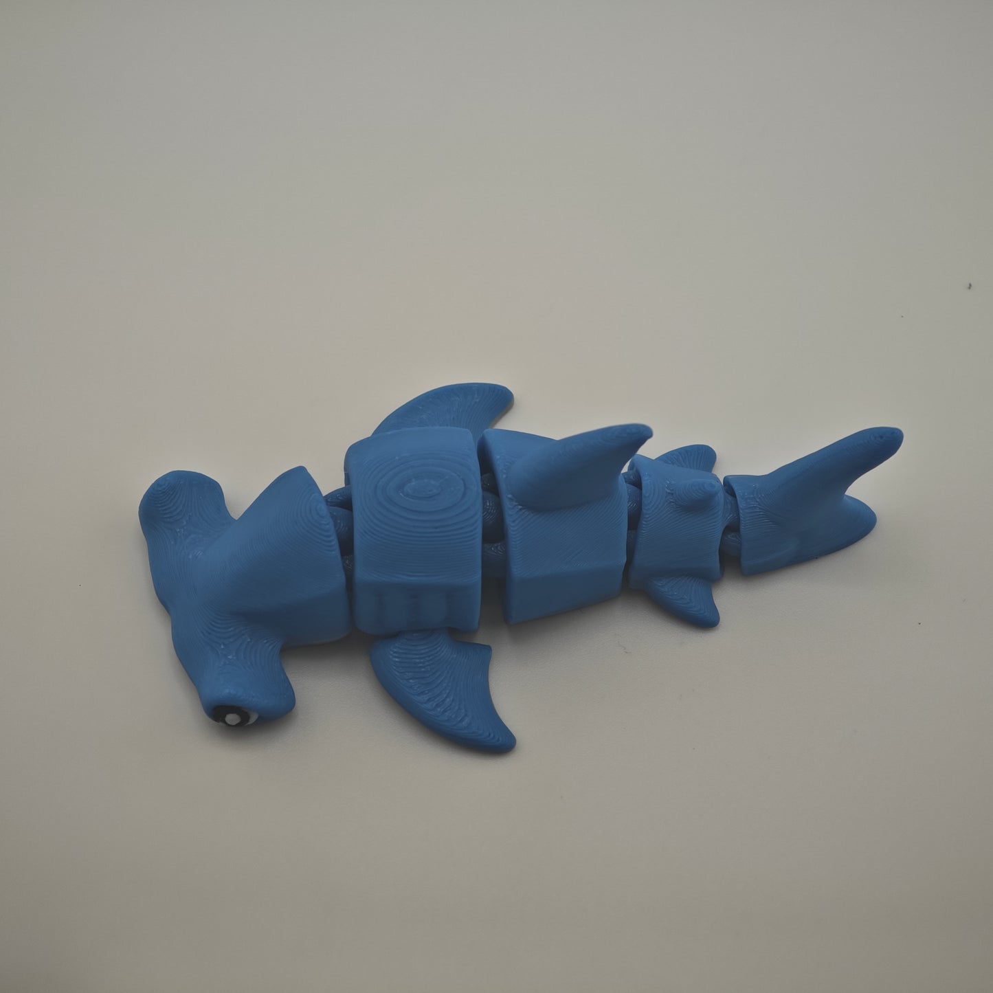 Hammer Head Shark Articulated Toy - Blue Flexible Shark Figure