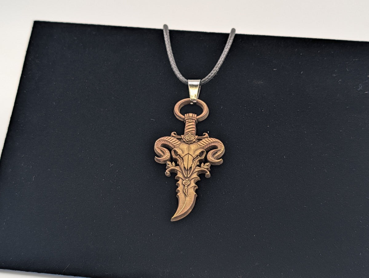 Ram Skull and Dagger - Pendant