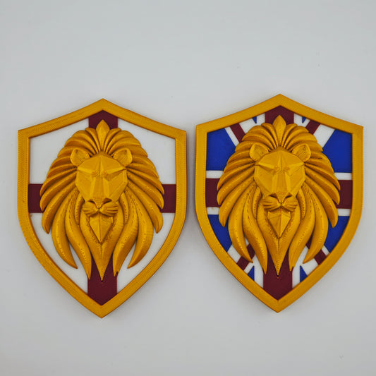 Wall/Desk Decorative Lion Head Patriotic Shield