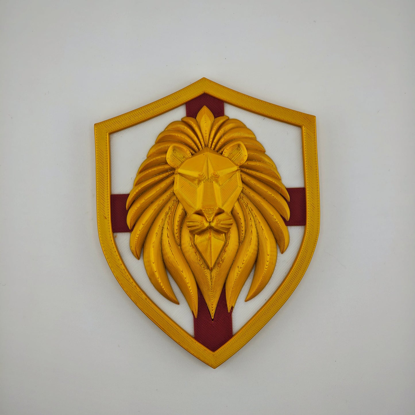 Wall/Desk Decorative Lion Head Patriotic Shield
