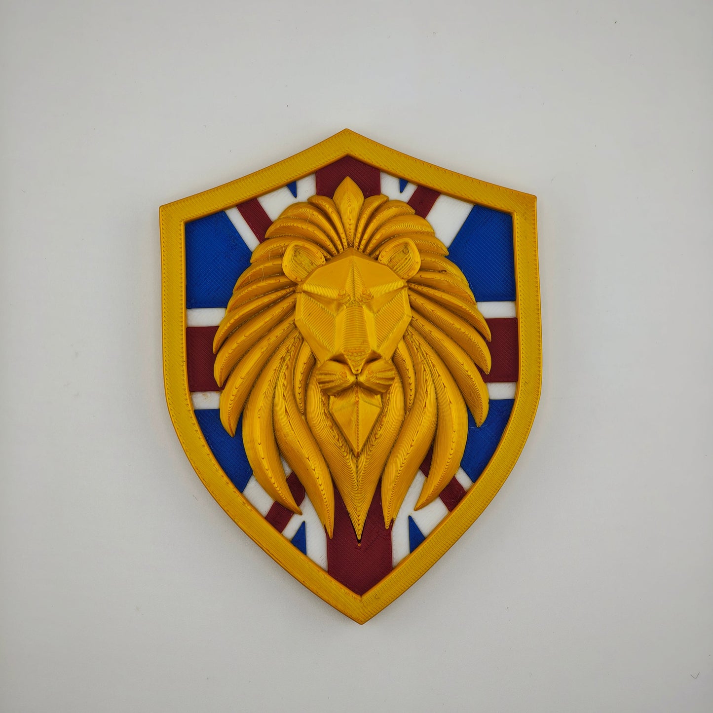 Wall/Desk Decorative Lion Head Patriotic Shield