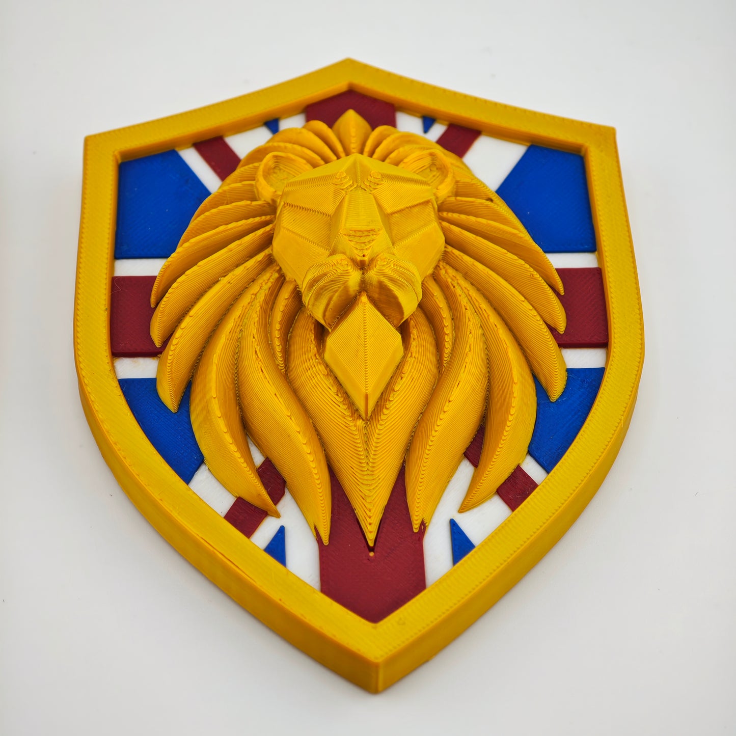 Wall/Desk Decorative Lion Head Patriotic Shield