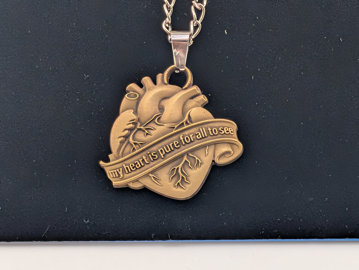 My heart is pure for all to see - Brass Pendant