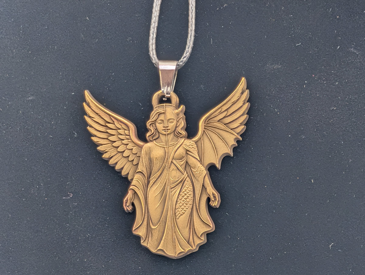 Angel/Devil - Brass Pendant
