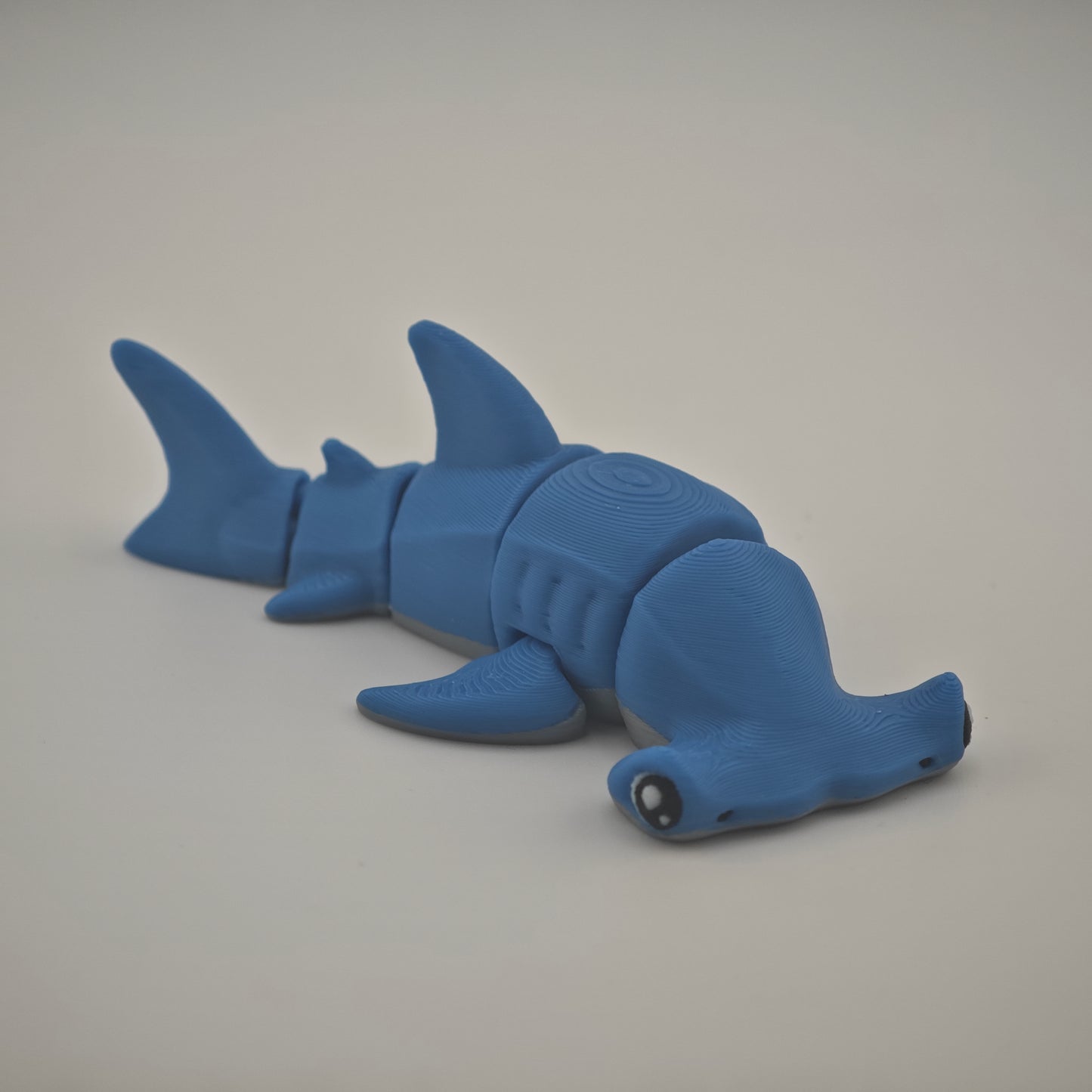 Hammer Head Shark Articulated Toy - Blue Flexible Shark Figure